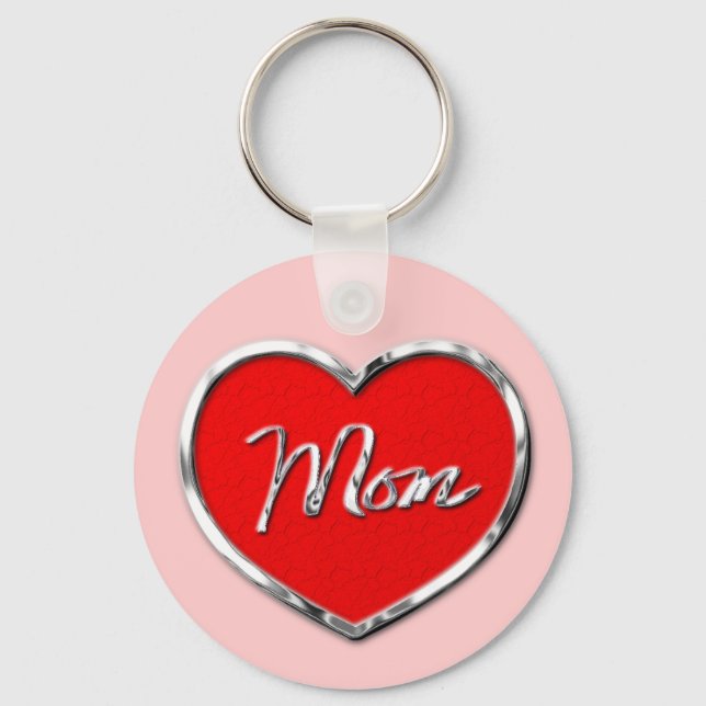 Mom Heart Key Chain (Front)