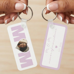 Mom Heart Photo Mother's Day Keychain