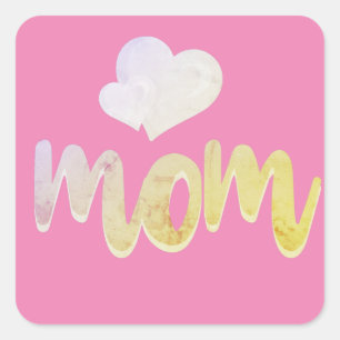 Mom - Heart Square Sticker