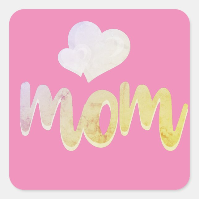 Mom - Heart    Square Sticker (Front)