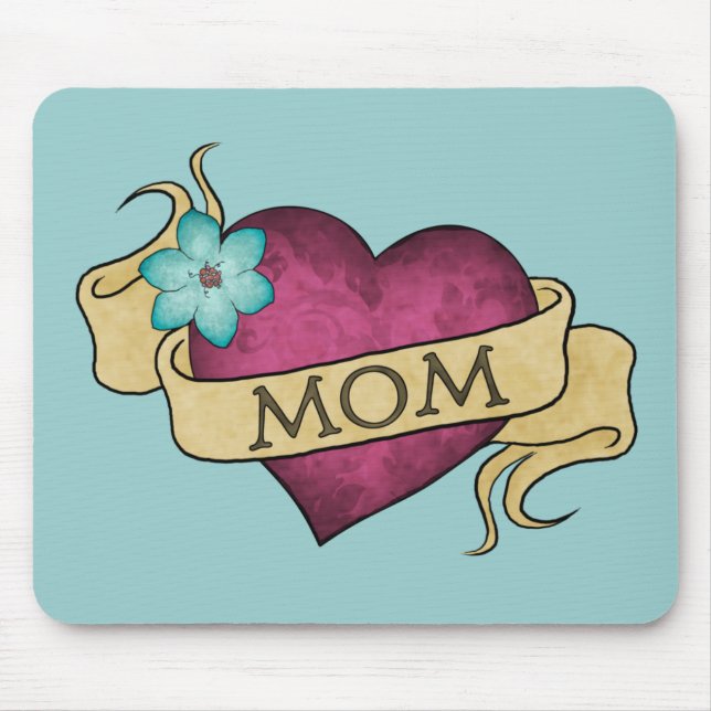 Mom Heart Tattoo Mousepad (Front)