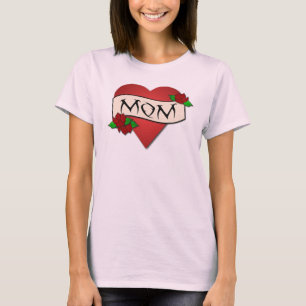Mom heart tattoo t-shirt