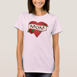 Mom heart tattoo t-shirt
