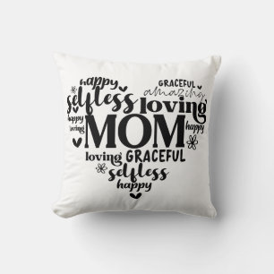 Mom Heart  Throw Pillow