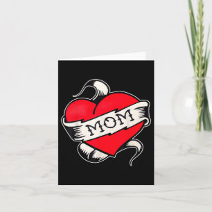 Mom Heart Traditional Old School Tattoo Flash Card