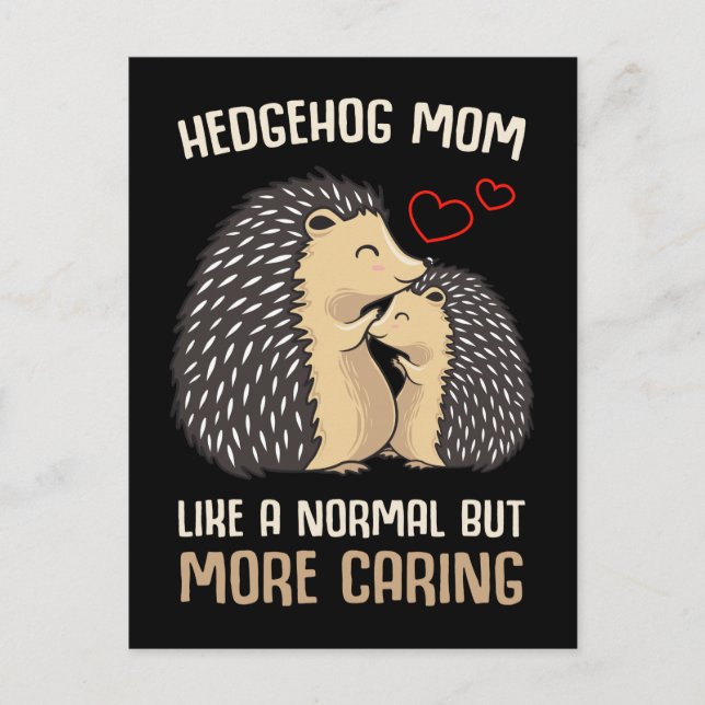 Mom Hedgehog Lover Daughter Son Postcard (Front)