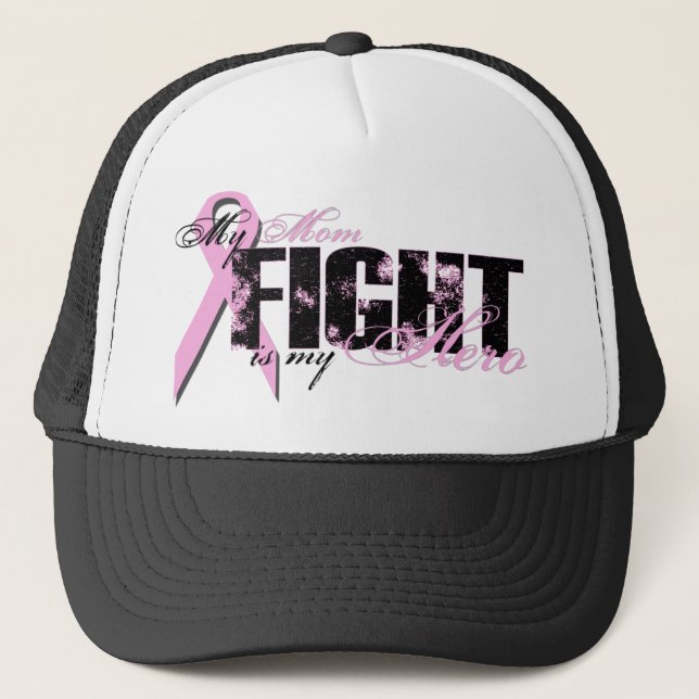 Mom Hero - Fight Breast Cancer Trucker Hat (Front)