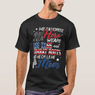 Mom Hero Wear Dog Tag And Combat Boot Call Me Mom T-Shirt