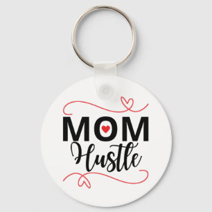 Mom hustle, Red heart Keychain