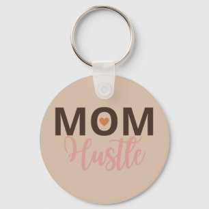 Mom hustle with heart keychain
