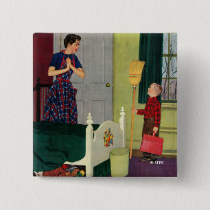 Mom, I Cleaned My Room! 2 Inch Square Button