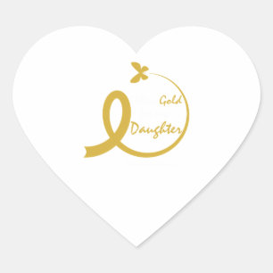 Mom I Wear Gold For My Daughter Childhood Cancer A Heart Sticker