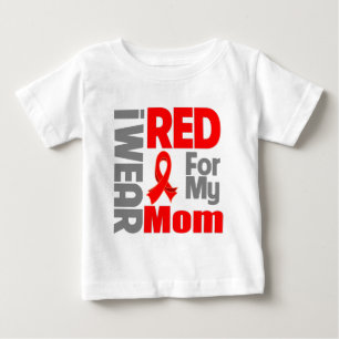 Mom - I Wear Red Ribbon Baby T-Shirt
