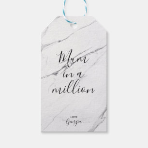 Mom in a Million White Marble Mother's Day Gift Tags