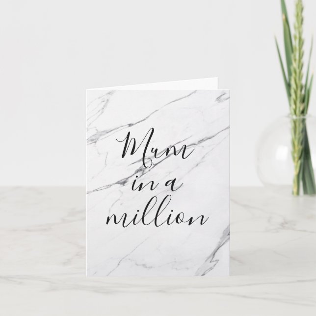 Mom in a Million | White Marble Mother's Day Note Card (Front)