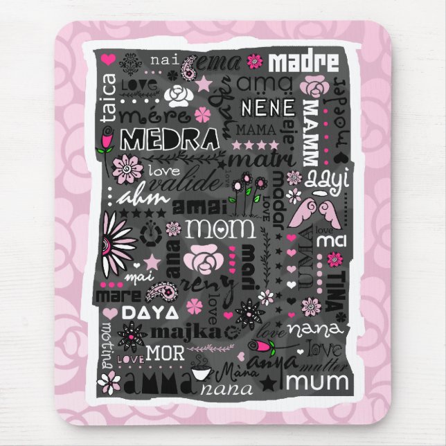 MOM IN DIFFERENT LANGUAGES MOUSEPAD (Front)