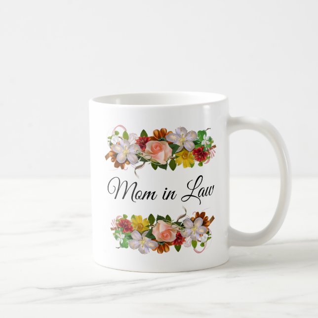 Mom in Law Floral Rose Bouquet Mug (Right)