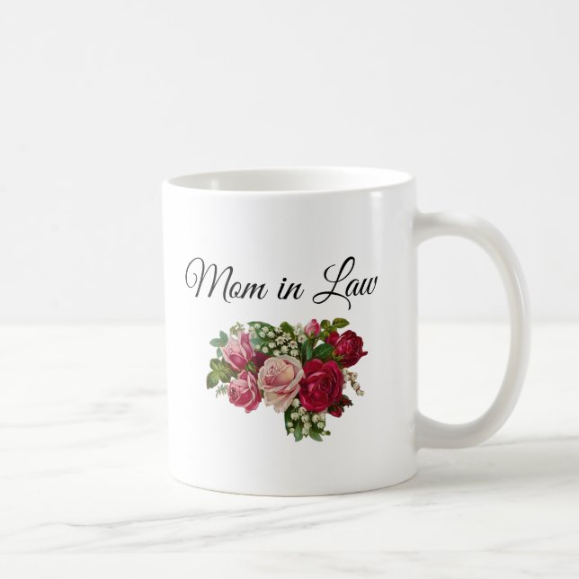 Mom in Law Floral Roses Bouquet Mug (Right)