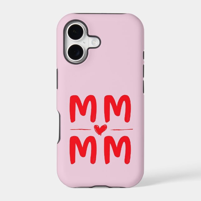 Mom Initials Heart Pink Minimalist Design (Back)