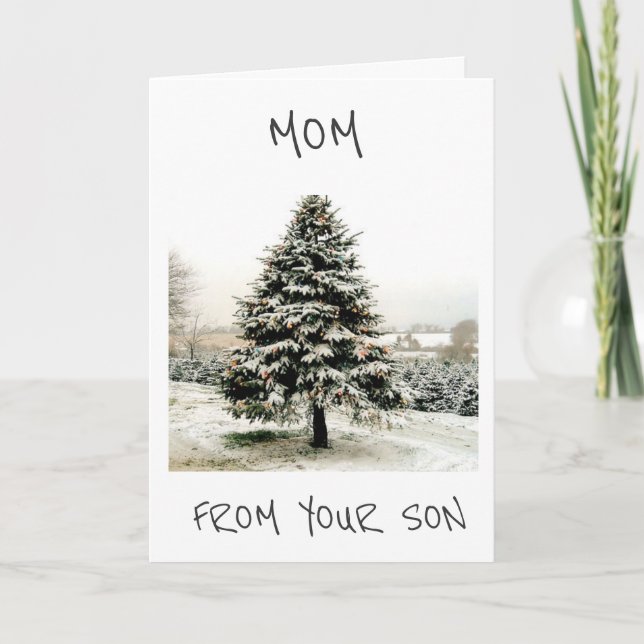 MOM IS BEST GIFT EVER "WINTER WONDERLAND TREE" HOLIDAY CARD (Front)