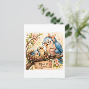   Mom Is Home Postcard
