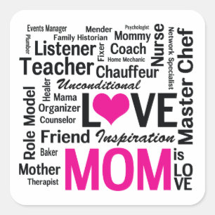 Mom is Love - Mother's Day Appreciation Square Sticker