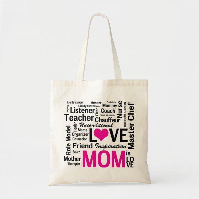 Mom is Love Mother's Day Shopping Bag (Front)