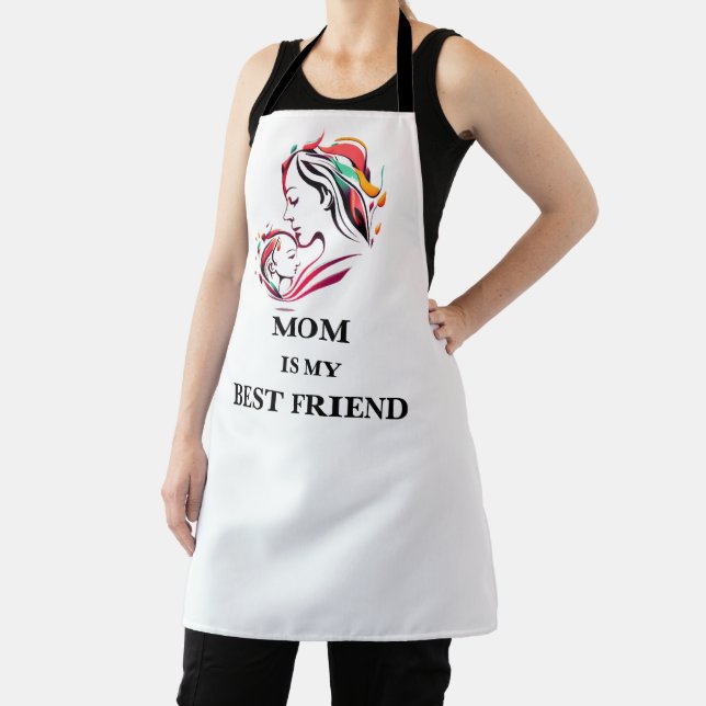 Mom Is My Best Friend Happy Mother's Day Apron (Insitu)