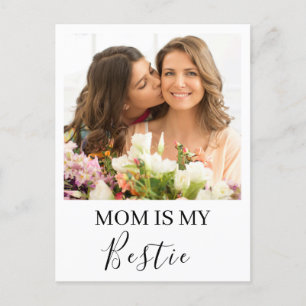 Mom Is My Bestie Personalized Names Photo Postcard