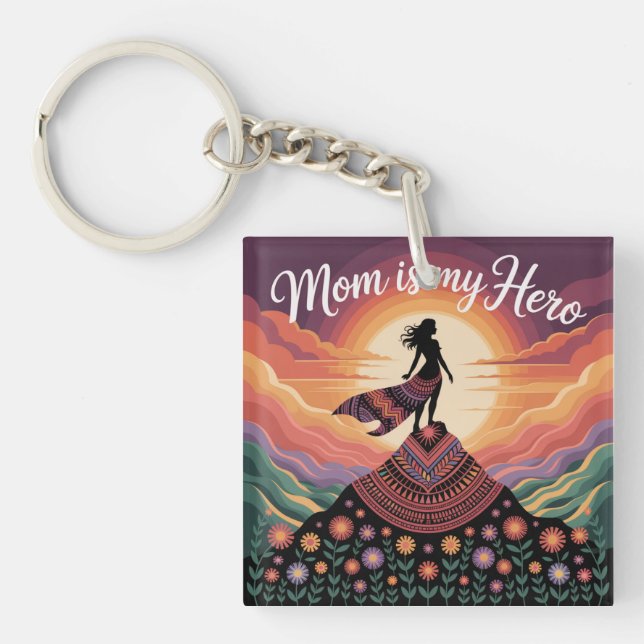 Mom Is My Hero Keychain (Front)