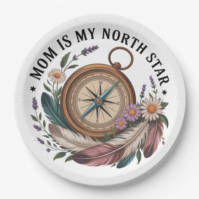 Mom Is My North Star Paper Plate (Front)