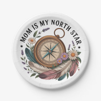 Mom Is My North Star Paper Plate