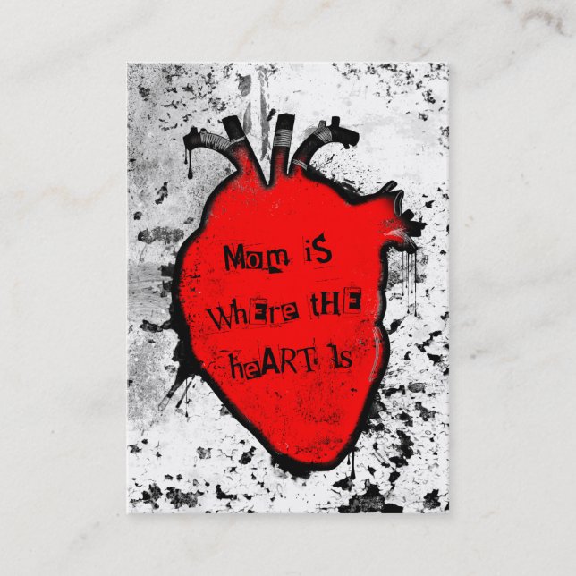 mom is where the anatomical heart is calling card (Front)