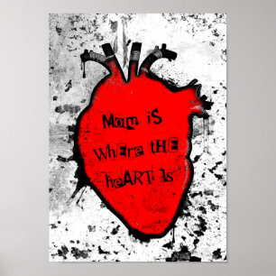 mom is where the anatomical heart is poster
