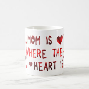 mom is where the heart is bokeh coffee mug