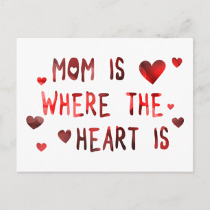 mom is where the heart is bokeh postcard