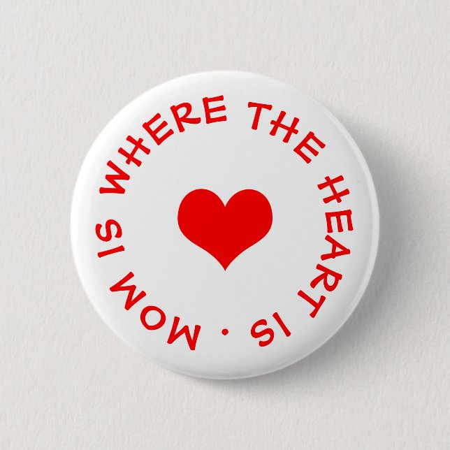 mom is where the heart is button (Front)