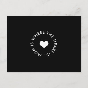 mom is where the heart is button postcard