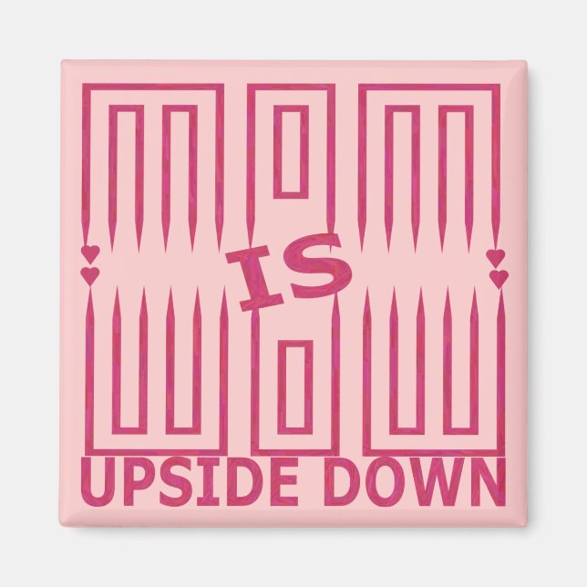 Mom Is Wow Upside Down-Magnet Magnet (Front)