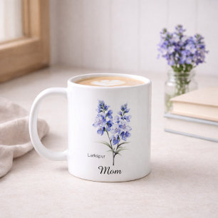 Mom July Birth Flower Larkspur Coffee Mug
