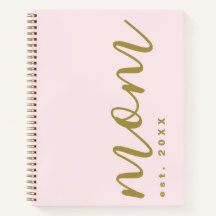 Mom Keepsake Est. Year Pastel Pink Gold Minimalist