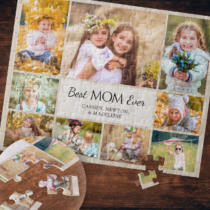 Mom Kids Children Mother Photo Collage Jigsaw Puzzle