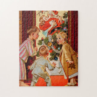 Mom Kisses Santa Claus Jigsaw Puzzle