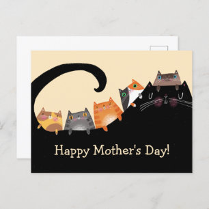 Mom & Kittens Announcement Postcard