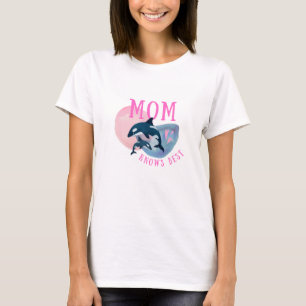 Mom Knows Best Orca Watercolor Design T-Shirt