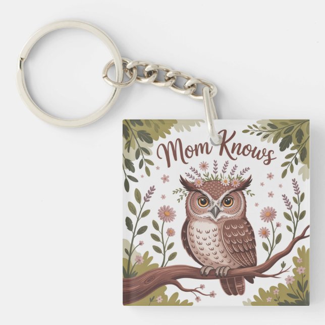 Mom Knows Keychain (Front)