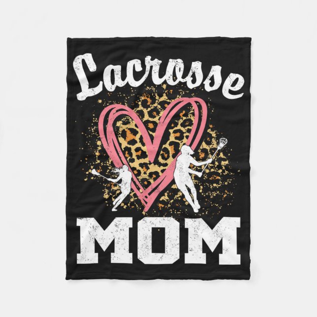 Mom Leopard Heart Matching Mothers Day  Fleece Blanket (Front)