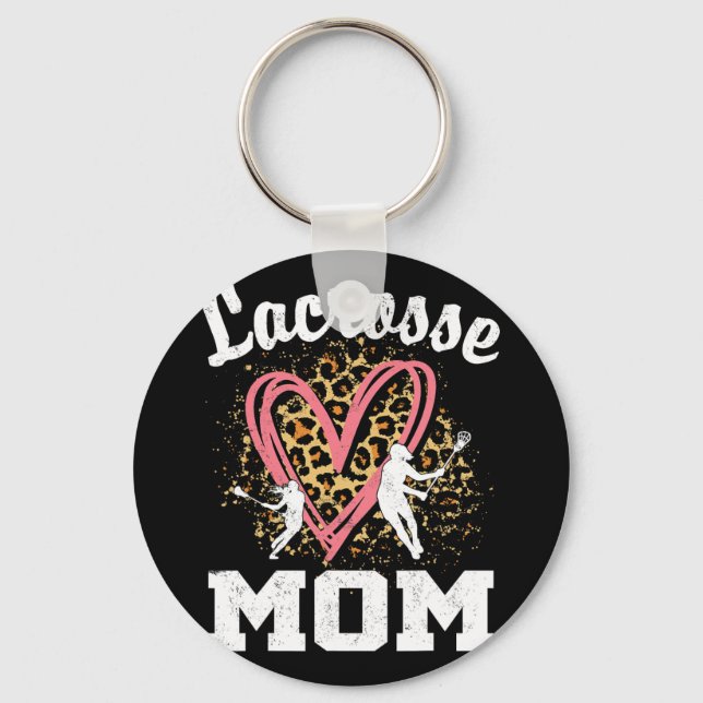 Mom Leopard Heart Matching Mothers Day  Keychain (Front)