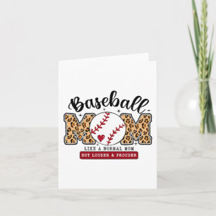 Mom Leopard Loud & Proud Baseball Mama Mothers Card