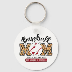 Mom Leopard Loud & Proud Baseball Mama Mothers Keychain